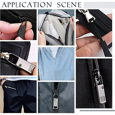 BENECREAT 50Pcs Alloy Zipper Slider FIND-BC0002-22-1