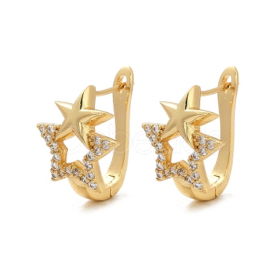 Brass Micro Pave Clear Cubic Zirconia Clip-on Earrings EJEW-F895-22A-G-1