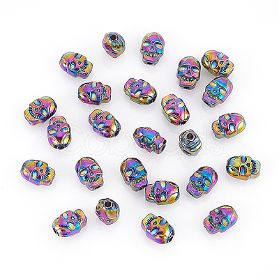 Nbeads 30Pcs Rack Plating Rainbow Color Alloy Beads PALLOY-NB0003-88-1