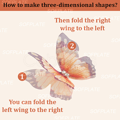 60Pcs 12 Styles 3D Gauze Butterfly Ornament Accessories FIND-SP0020-64D-1