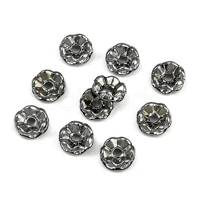 Brass Grade A Crystal Rhinestone Spacer Beads RB-A006-8MM-B-1