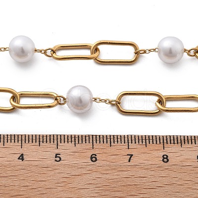 Ion Plating(IP) 304 Stainless Steel Oval Link Chain Necklaces for Women NJEW-P320-23G-1