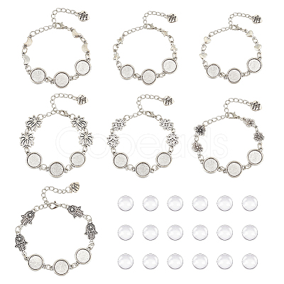 Unicraftale 7Pcs 7 Styles Alloy Bracelets & Anklets Making MAK-UN0001-46-1