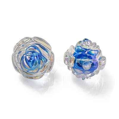UV Plating Rainbow Iridescent Acrylic Beads LS-OACR-P010-20I-1