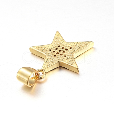 Brass Micro Pave Clear Cubic Zirconia Pendants X-ZIRC-L085-85G-1