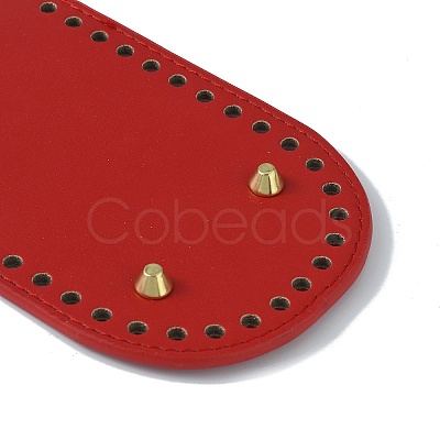 Oval PU Leather Knitting Crochet Bags Nail Bottom Shaper Pad DIY-WH0349-26LG-05-1