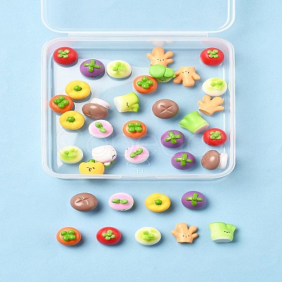 36Pcs 9 Styles Resin Vegetable Figurines Ornament DJEW-FS0001-02-1