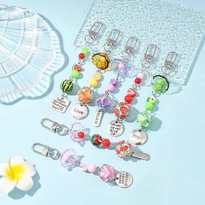Handmade Polymer Clay & Acrylic & Resin & Glass Pendant Decorations KEYC-FS00037-02-1