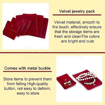 8Pcs 2 Style Square Velvet Jewelry Bags TP-FH0001-01B-1