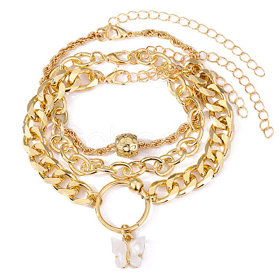 3Pcs 3 Styles Alloy Bracelet Set for Women WGAFCFA-05-1