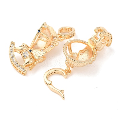 Brass Micro Pave Cubic Zirconia Peg Bails KK-A279-19G-1