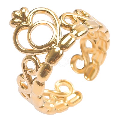Fashionable 304 Stainless Steel Cuff Rings FS-WG08AB3-03-1