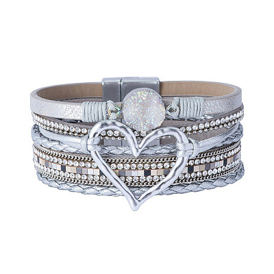 Imitation Leather Multi-Starnd Bracelets BOHO-PW0001-039M-1