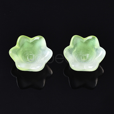 Transparent Two Tone Spray Painted Glass Beads GLAA-Q089-002B-010-1