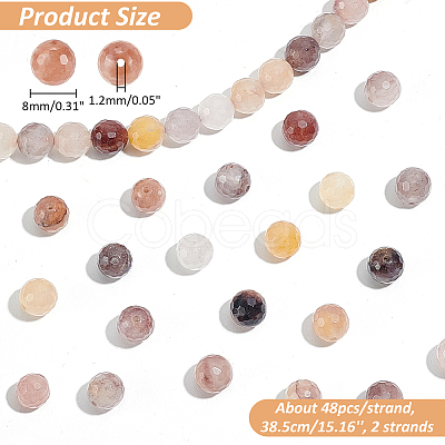 2 Strands Natural Quartz Beads Strands G-NB0005-25B-1
