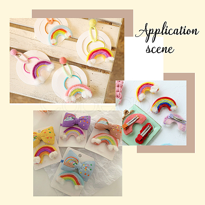 10Pcs 5 Colors Handwork Felt Needle Felting Rainbow Ornaments AJEW-BC0001-98-1