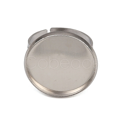 304 Stainless Steel Cuff Ring Components STAS-D372-06P-07-1