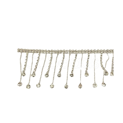 Rhinestone & Iron Tassels Chain PW-WG44583-01-1