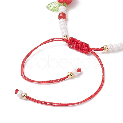 Glass Seed Bead and Resin Braided Bead Bracelets for Women BJEW-MZ00237-03-1