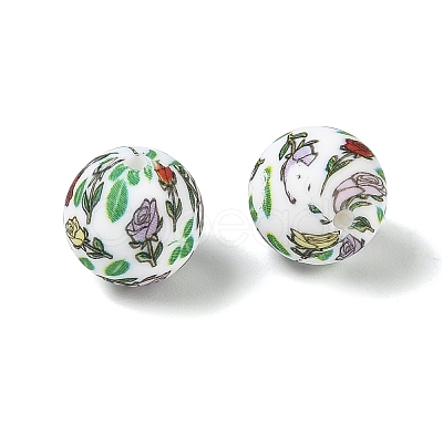 Floral Silicon Beads SL-CBAC986-03B-1