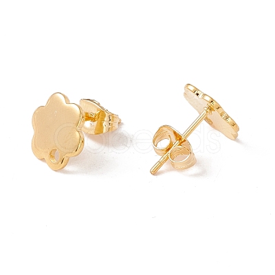 201 Stainless Steel Stud Earring Findings with Hole X-EJEW-A071-10A-G-1
