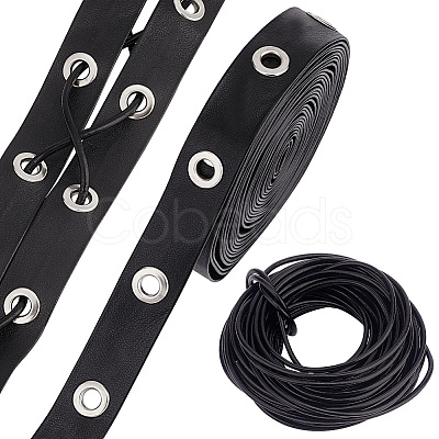 2 Styles Flat Imitation Leather & Cowhide Leather Cords LC-PH0001-12-1