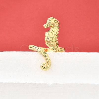 Brass Cuff Rings for Women RJEW-F184-08I-G-1
