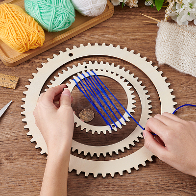 Wood Knitting Loom Kit TOOL-WH0155-76C-1