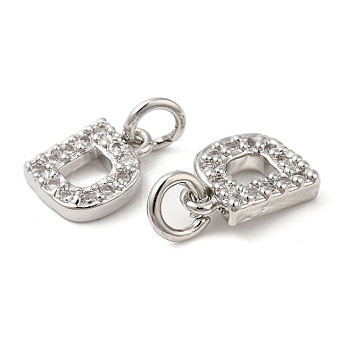 Brass Micro Pave Grade AAA Cubic Zirconia Charms ZIRC-P067-11P-D-NR-1