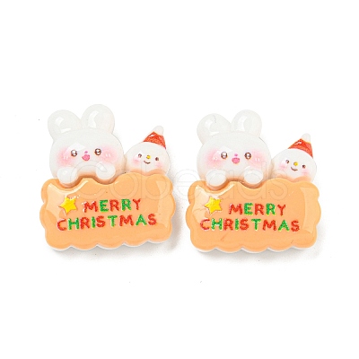 Christmas Rabbit Theme Opaque Resin Decoden Cabochons CRES-B022-04F-1