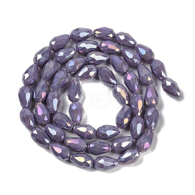 Opaque Solid Color Electroplate Glass Beads Strands LS-EGLA-N013-P6mm-B09-1