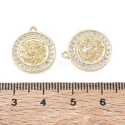 Brass Micro Pave Clear Cubic Zirconia Pendants KK-CBA3EDE-06G-B-1