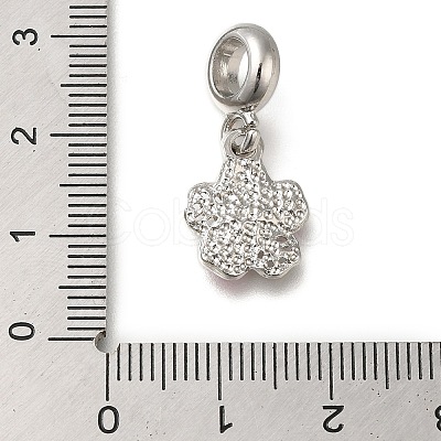 Rack Plating Alloy Pink Enamel European Dangle Charms PALLOY-A009-07P-1