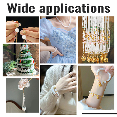 4 Strands 4 Styles Round Natural White Jade Beads Strands G-NB0005-12-1