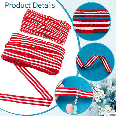 50M 2 Styles Polyester Stripe Ribbon OCOR-PH0004-92-1