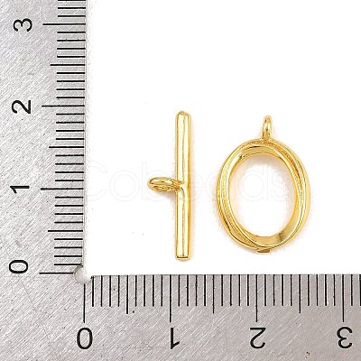 Oval Brass Toggle Clasps KK-G548-35G-1