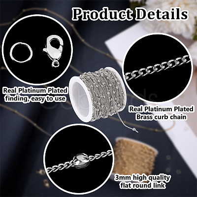 DIY Brass Curb Chain Bracelet Necklace Making Kit DIY-BBC0001-87P-1