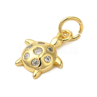 Rack Plating Brass Micro Pave Cubic Zirconia Charms KK-P279-12G-1