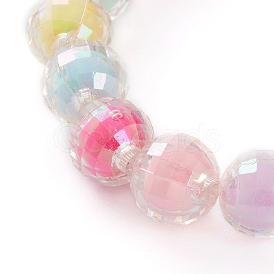 Acrylic Guardian Angel Charm Stretch Bracelets for Kids BJEW-JB05866-1
