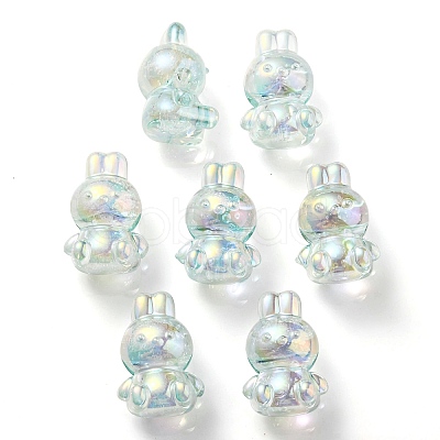 UV Plating Rainbow Iridescent Transparent Acrylic Bubble Beads OACR-C007-02D-1