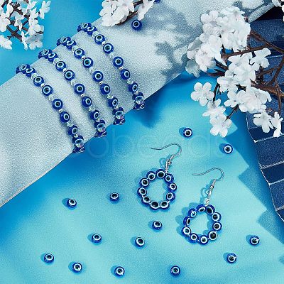 Round Evil Eye Resin Beads RESI-NB0001-26A-1