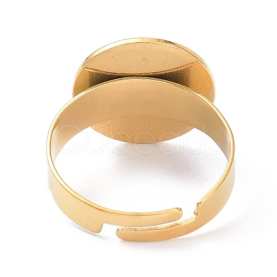 Ion Plating(IP) Adjustable 304 Stainless Steel Finger Rings Components STAS-P291-03D-G-1