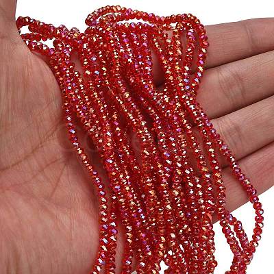 Electroplate Glass Beads Strands GL-CBAA615-02C-1