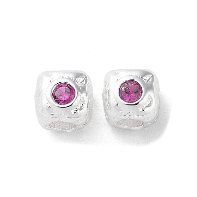 Brass Micro Pave Cubic Zirconia Beads KK-P256-09S-02-1