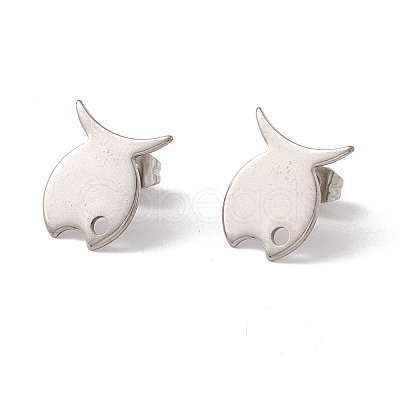 Non-Tarnish 201 Stainless Steel Stud Earring Findings with Hole EJEW-A071-11A-P-1