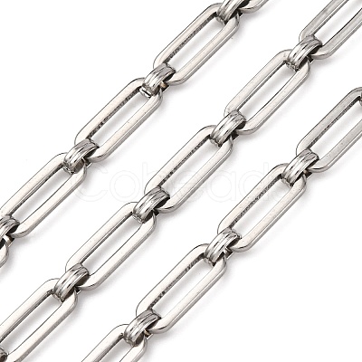 304 Stainless Steel Rectangle Link Chains CHS-S012-26P-B-1