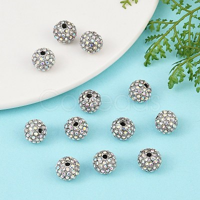Alloy Rhinestone Beads RB-A034-10mm-A28P-1