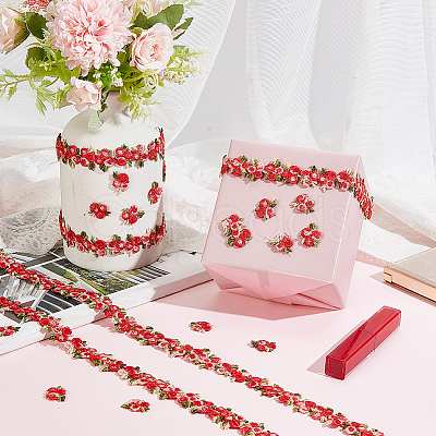 4.6~5Yards Flower Polyester Trim Ribbon OCOR-PH0001-97A-1