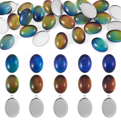 DIY Oval Pendant Making Kits DIY-TA0015-36-1