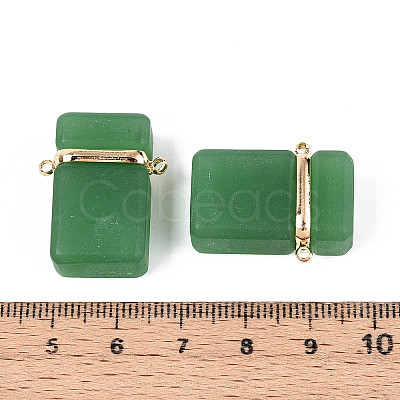 Glass Rectangle Links Connector Charms GLAA-T023-42D-1